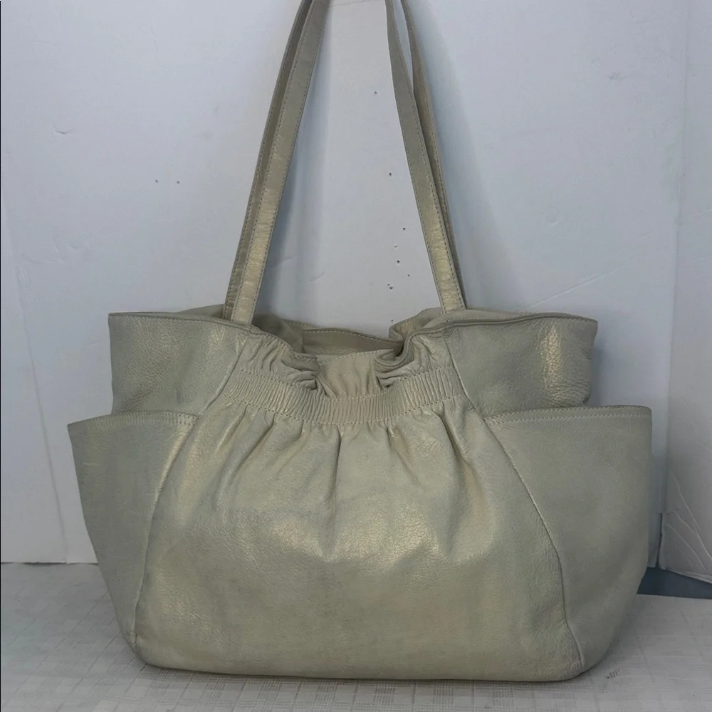 LORELEI PEARLESCENT MINT GREEN Leather Tote Bag